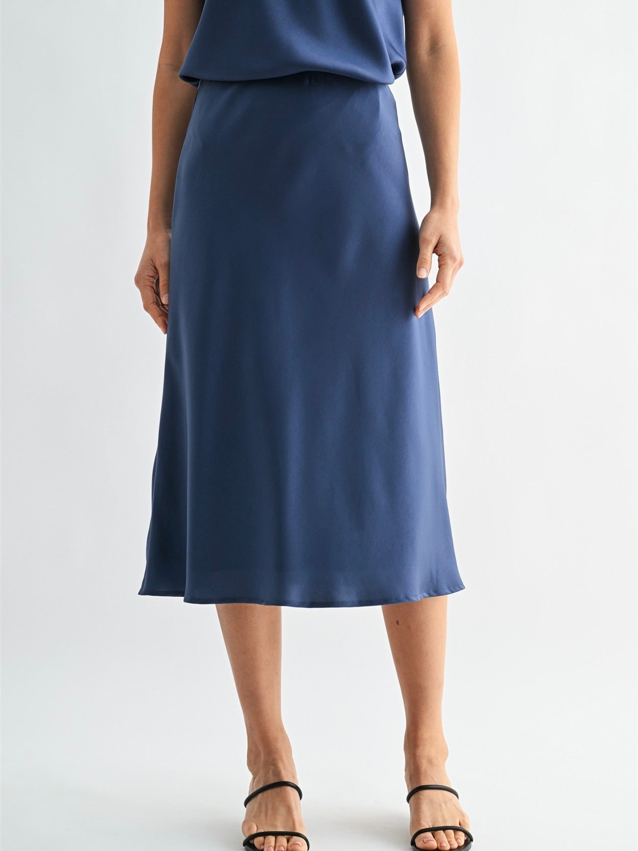Satin Midi Bias Cut Skirt