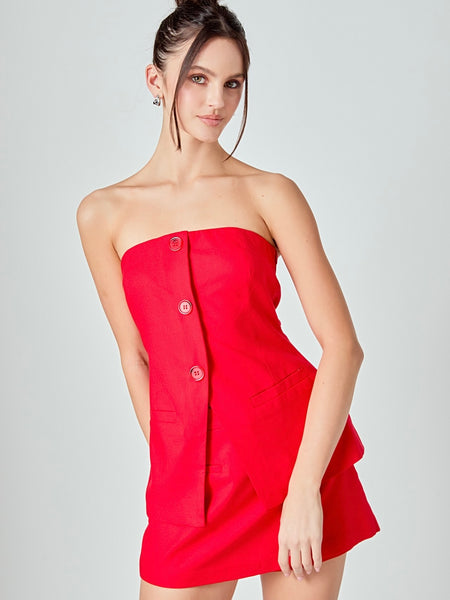 Lydia Linen Strapless Top
