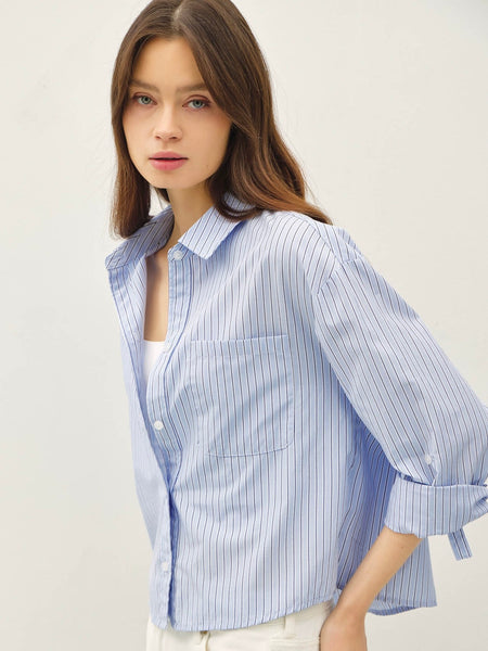 Essential Crop Cut Collared Shirt