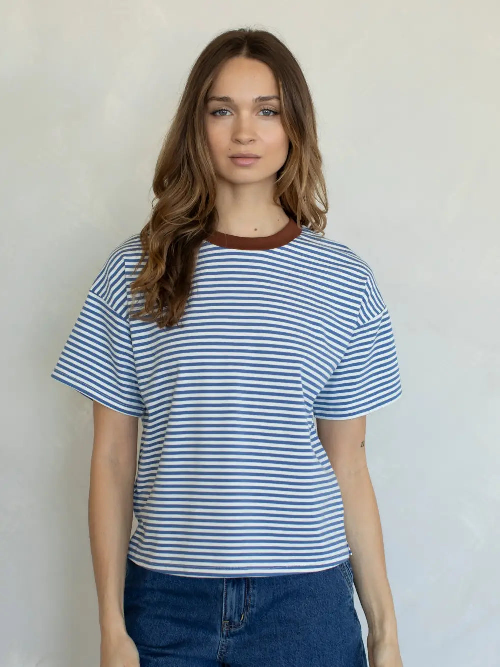Contrast Neck Band Tee