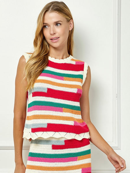 Carrie Sleeveless Sweater Top