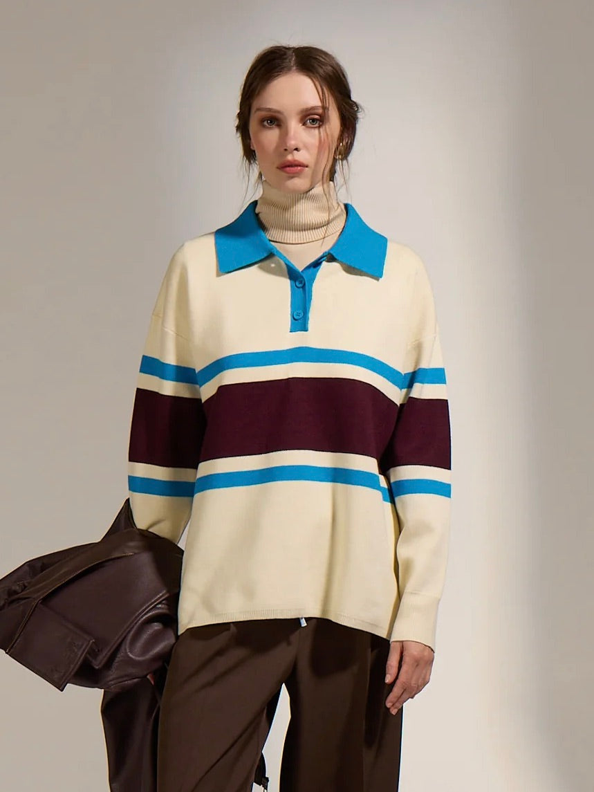 Radiohead Striped Polo Sweater