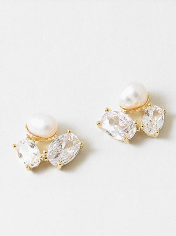 CZ Pearl Studs