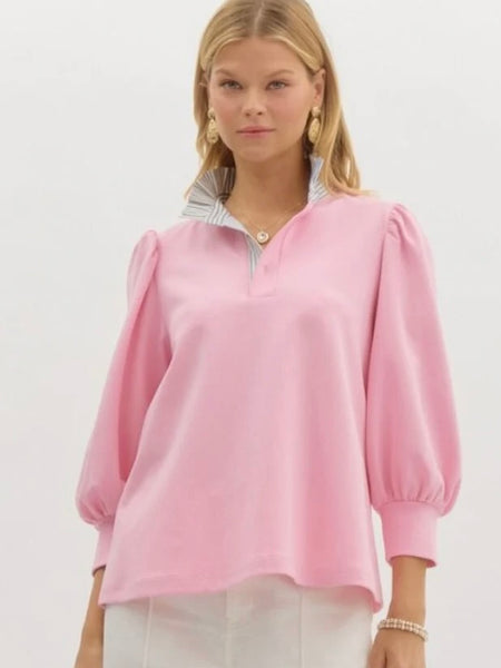 Lori Striped Collar Blouse