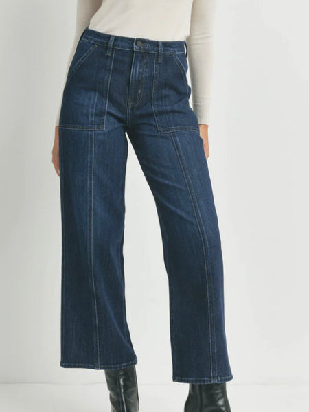 Just Black Denim: Seamed Utility Straight