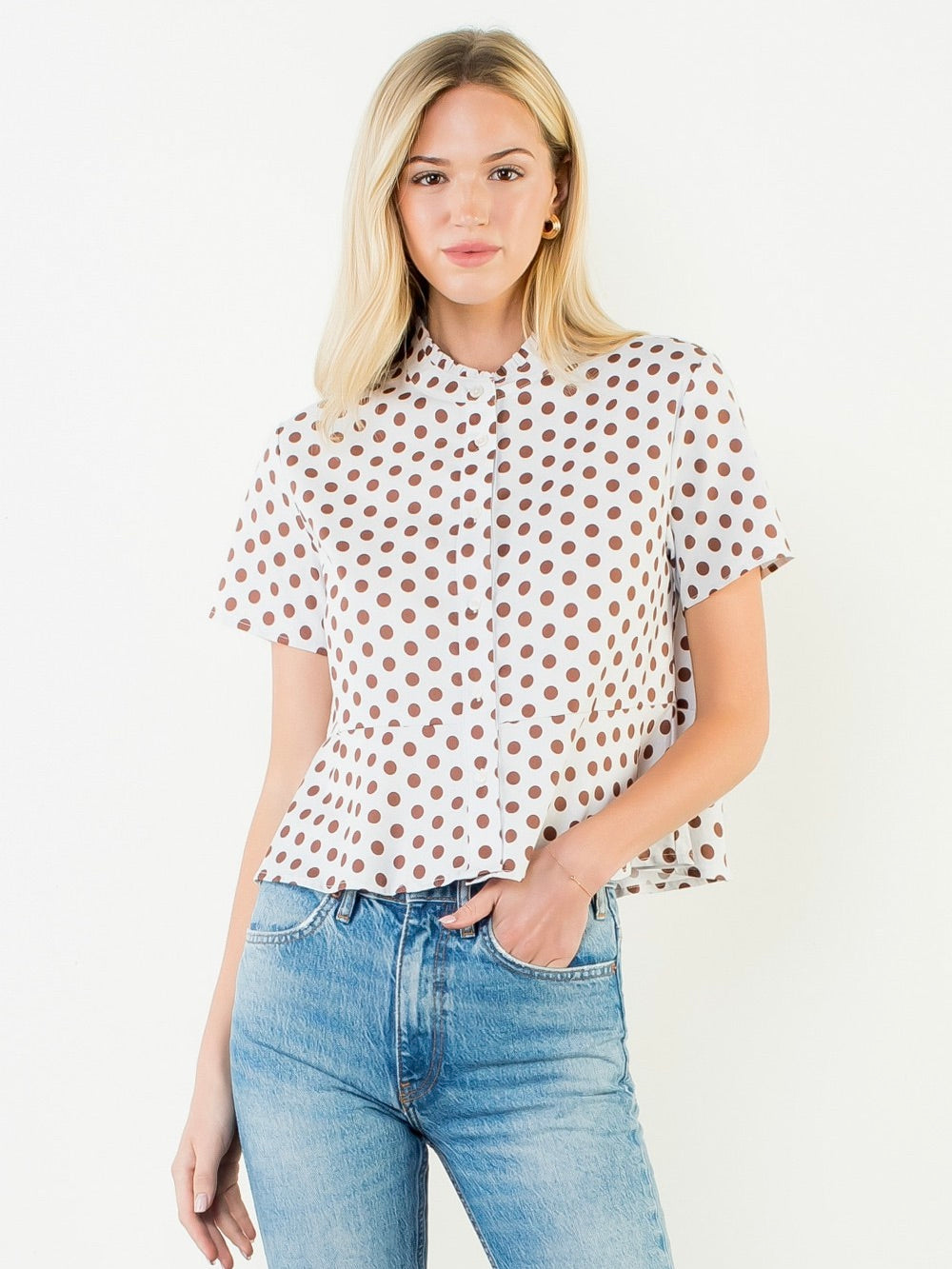 Polka Dot Peplum Top