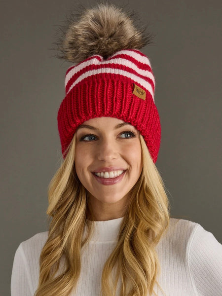 Candy Cane Pom Hat