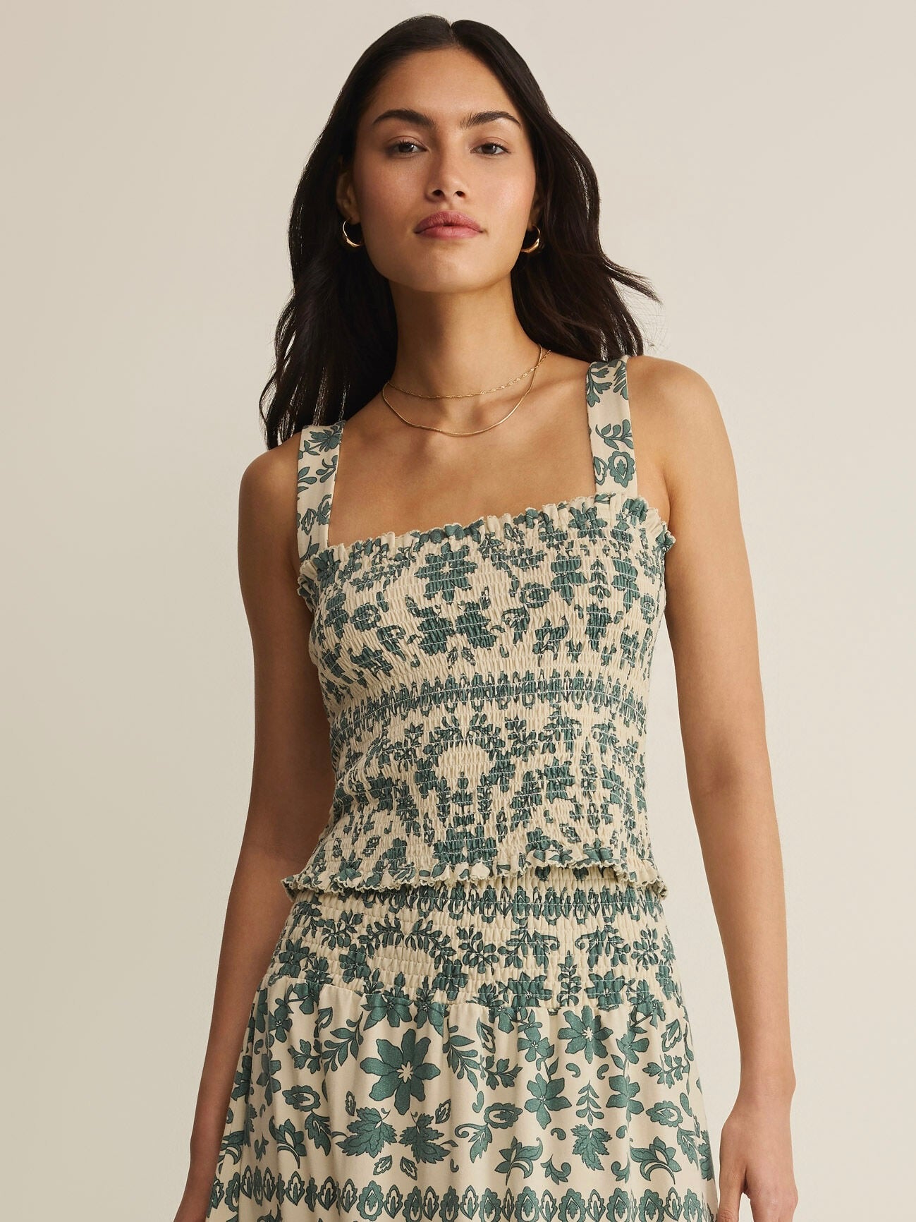 Z Supply Leya Tera Paisley Smocked Top