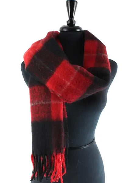 Fuzzy Plaid Scarf