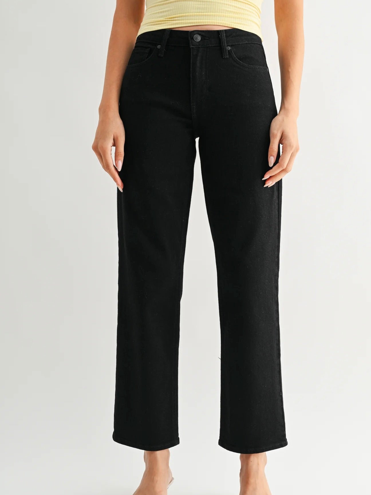 Just Black Demin : Stretchy Straight Jean