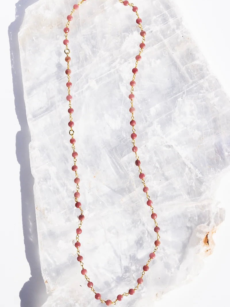 Native Gem Pink Sapphire September Necklace 18"