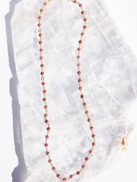Native Gem Pink Sapphire September Necklace 18"