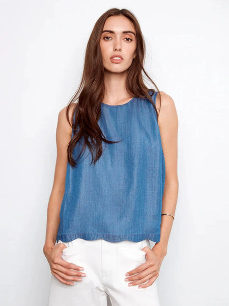 Casey Scallop Hem Sleeveless Top