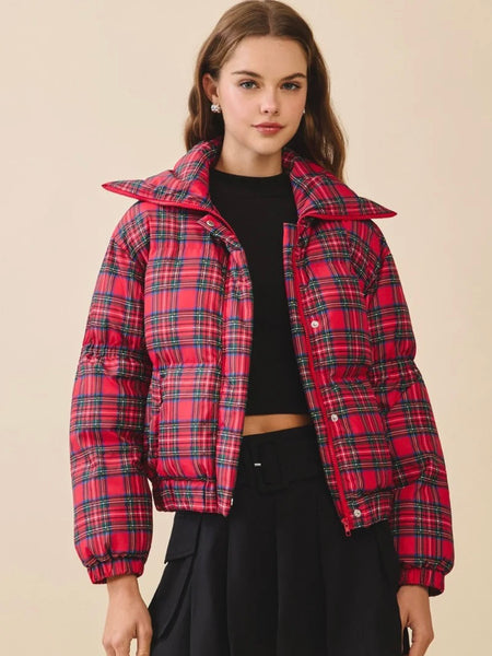 Plaid Puffer Jacket