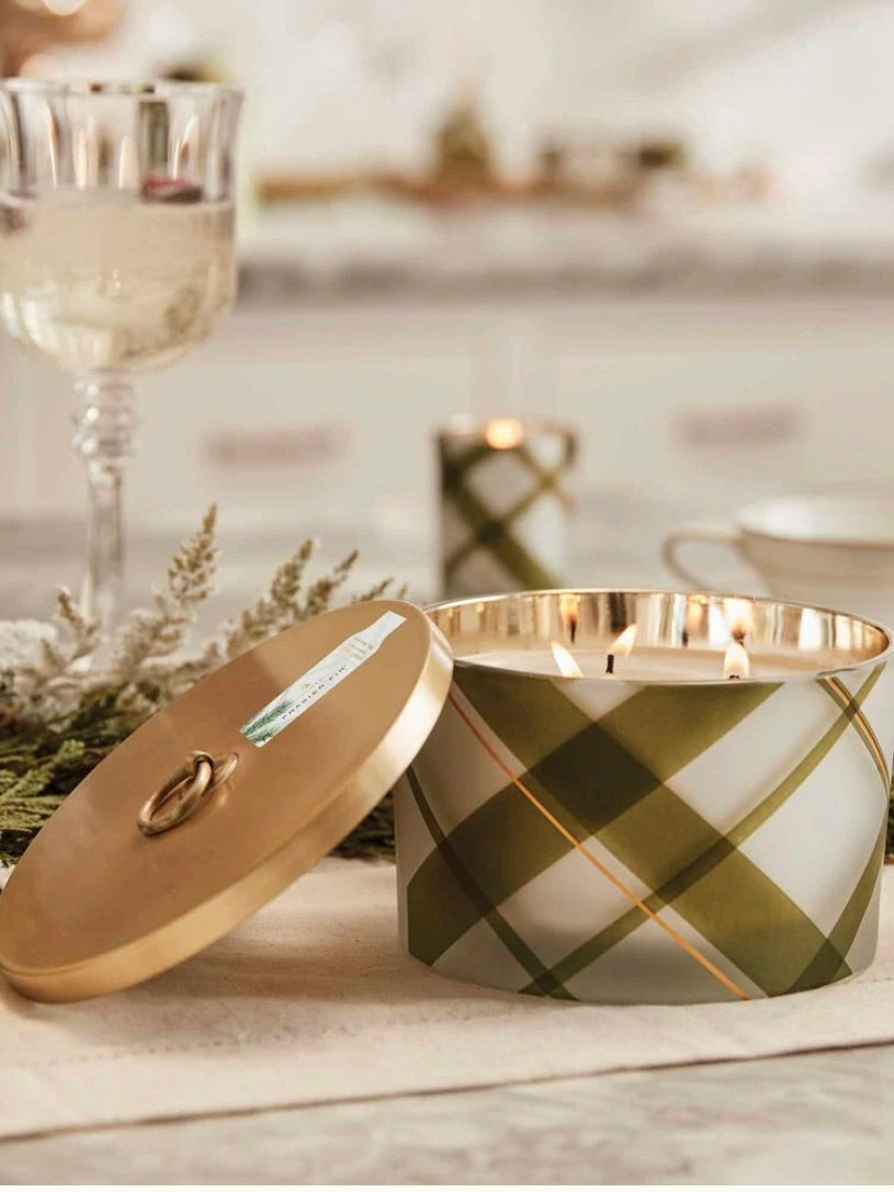 Frasier Fir Three Wick Plaid Candle