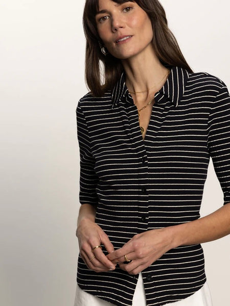 {Sanctuary} Half Sleeve Rib Knit Shirt