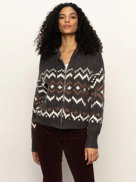 {Sanctuary} Zip Up Fair Isle Hoodie