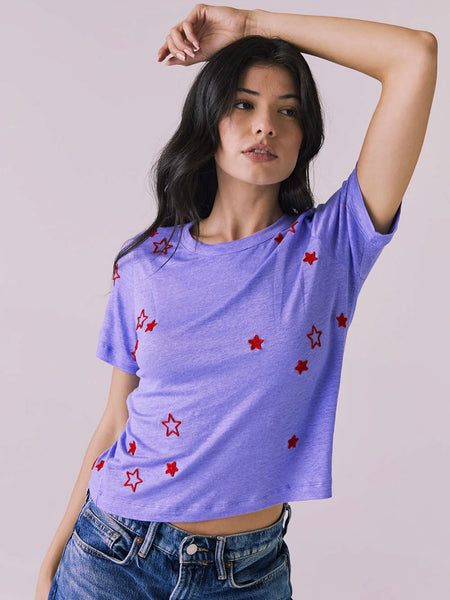 Tossed Stars Embroidery Tee
