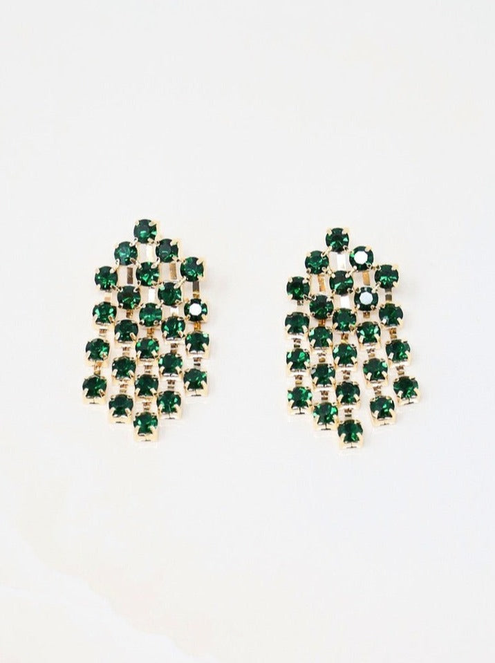 Emerald Rhinestone Earrings