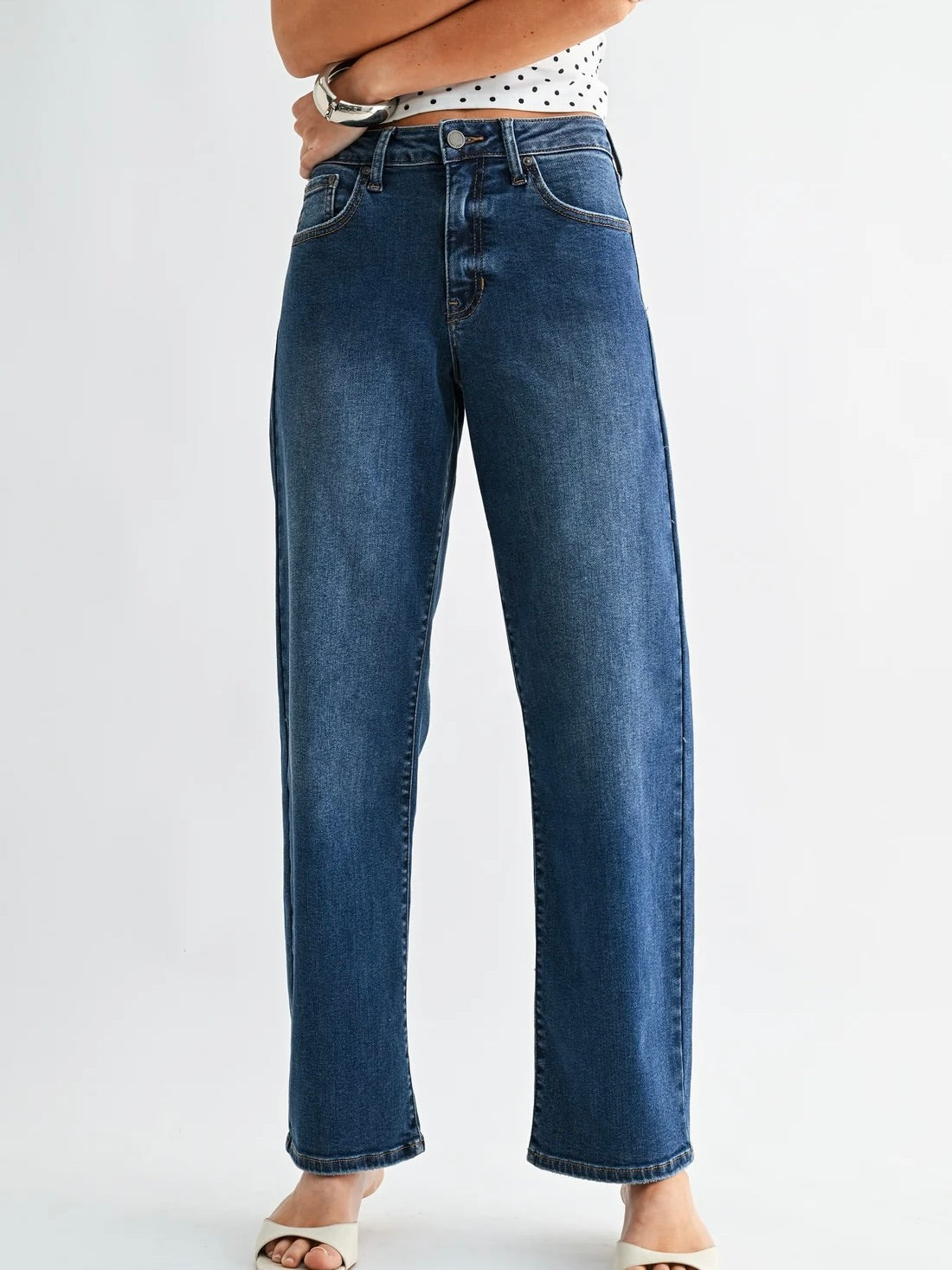 Just Black Denim Bowed Straight Leg