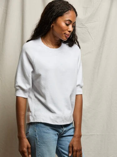 {perfectwhitetee} Effie French Terry Bubble Sleeve Sweatshirt