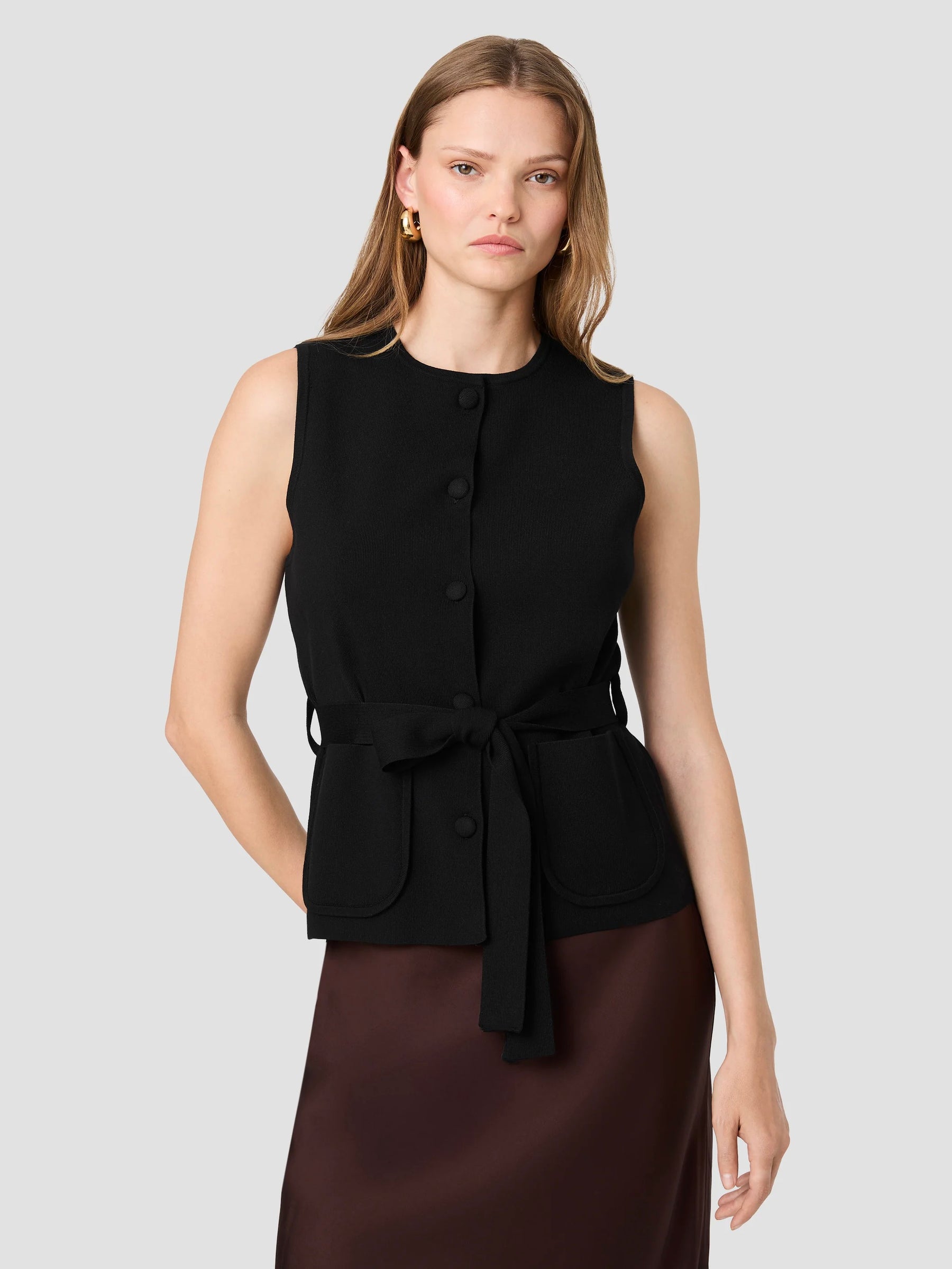 French Connection Maxime Knit Sleeveless Wrap Top