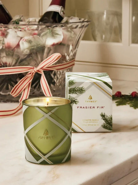 Frasier Fir Small Frosted Plaid Candle