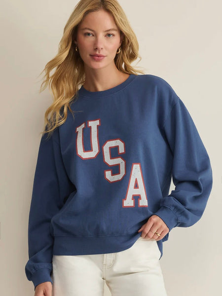 {Z Supply} Americana Boyfriend Sweatshirt