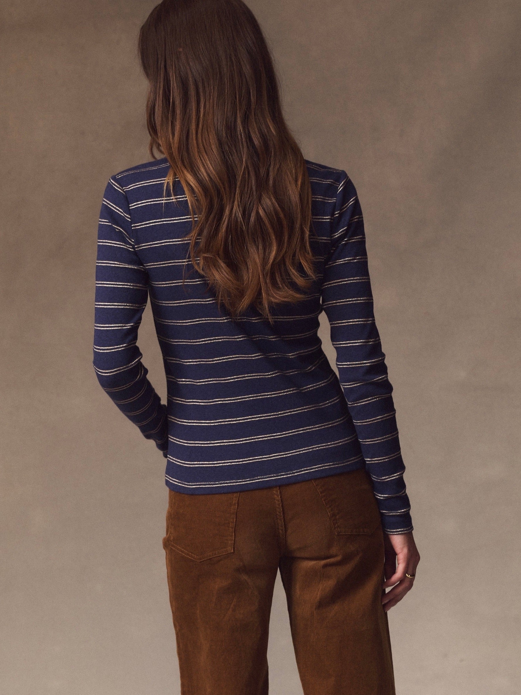Marine Layer Mini Rib Long Sleeve Crew Tee