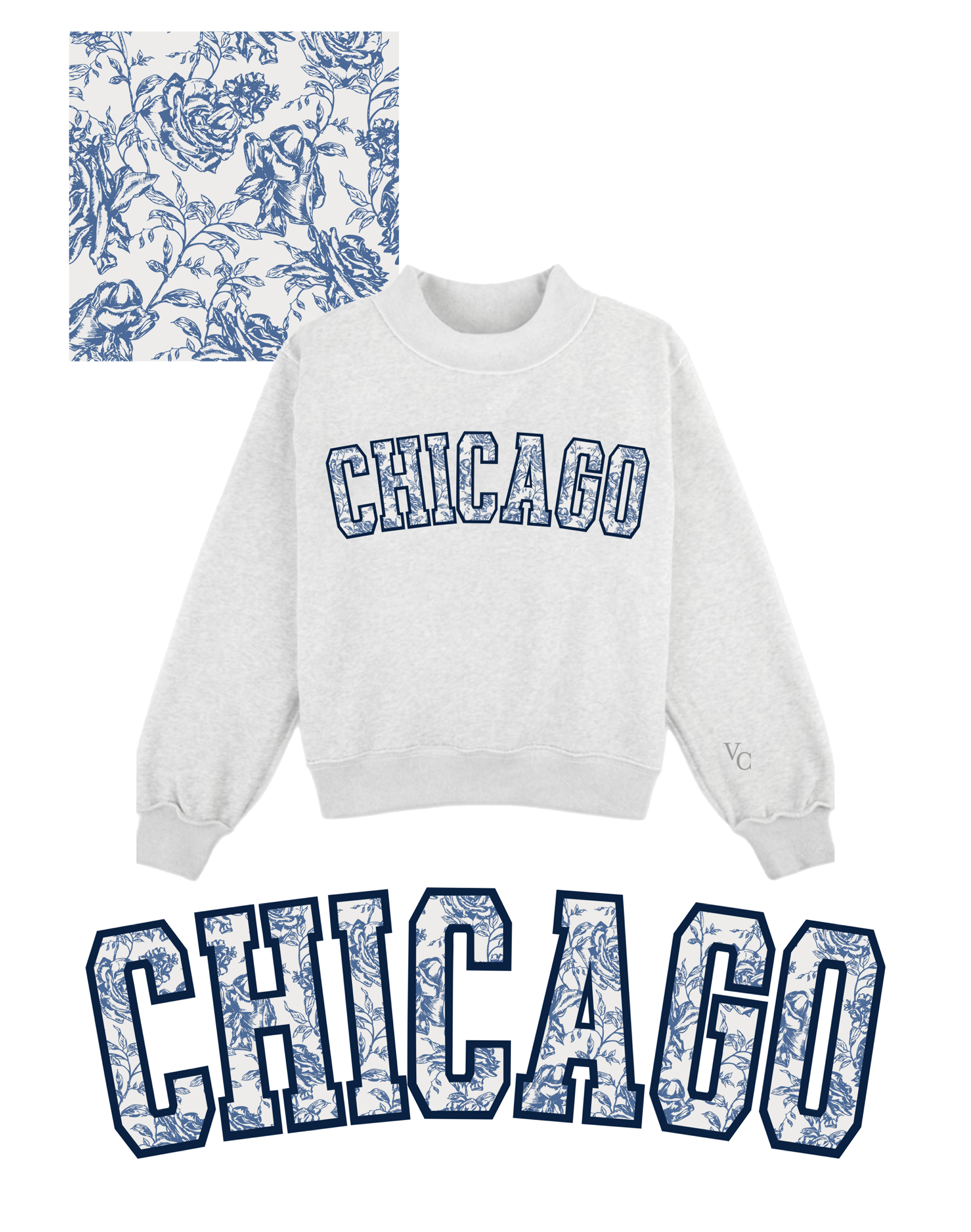 PRE ORDER : Chicago Spring Toile Mockneck Sweatshirt