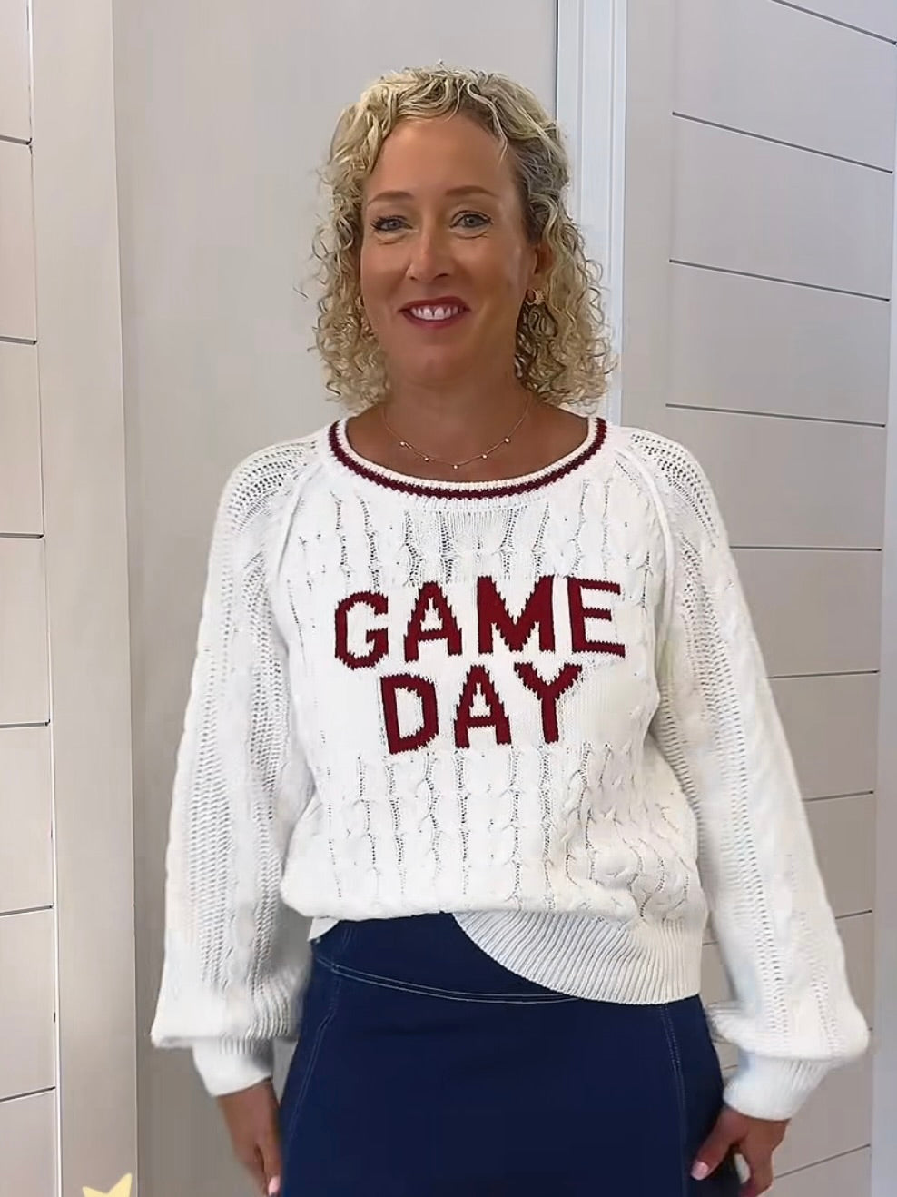 Game Day Cabled Sweater