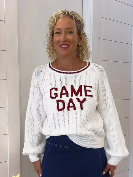 Game Day Cabled Sweater