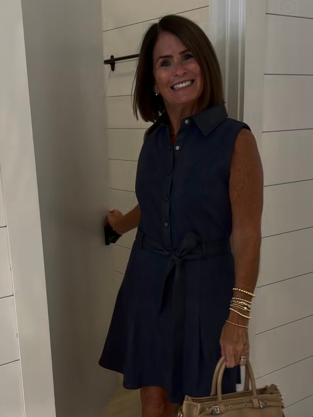 Faux Suede Belted Dress