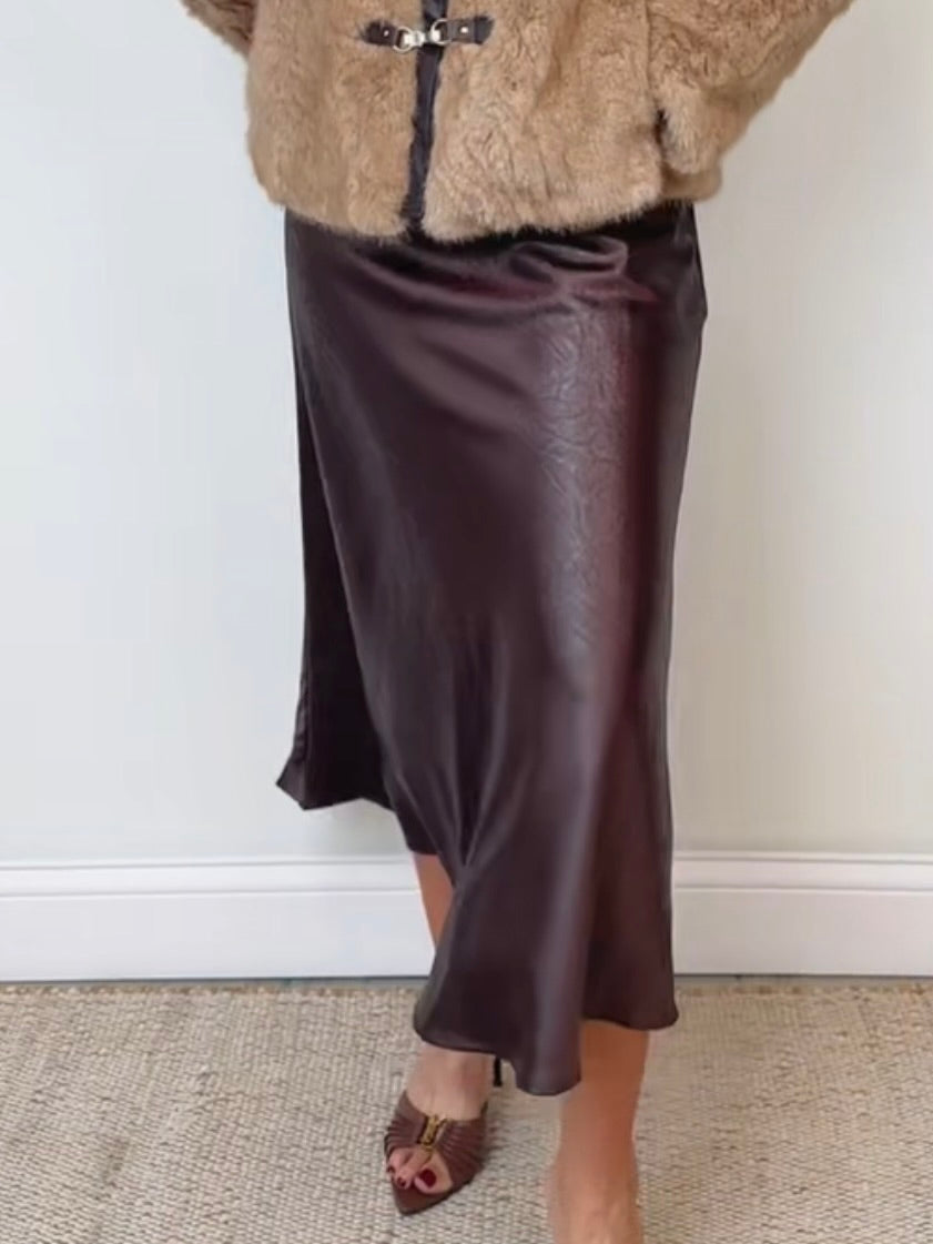 Textured Flared Long Skirt