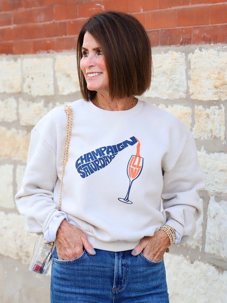 Champaign Saturdays Crop Terry Sweatshirt