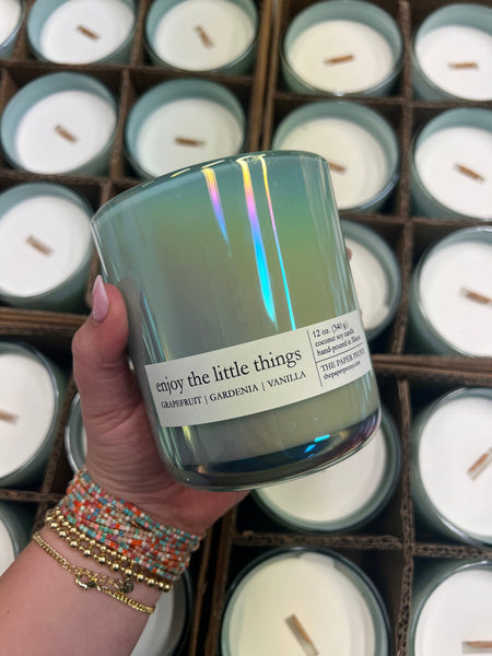 Paper Peony : Iridescent 12oz Soy Candle