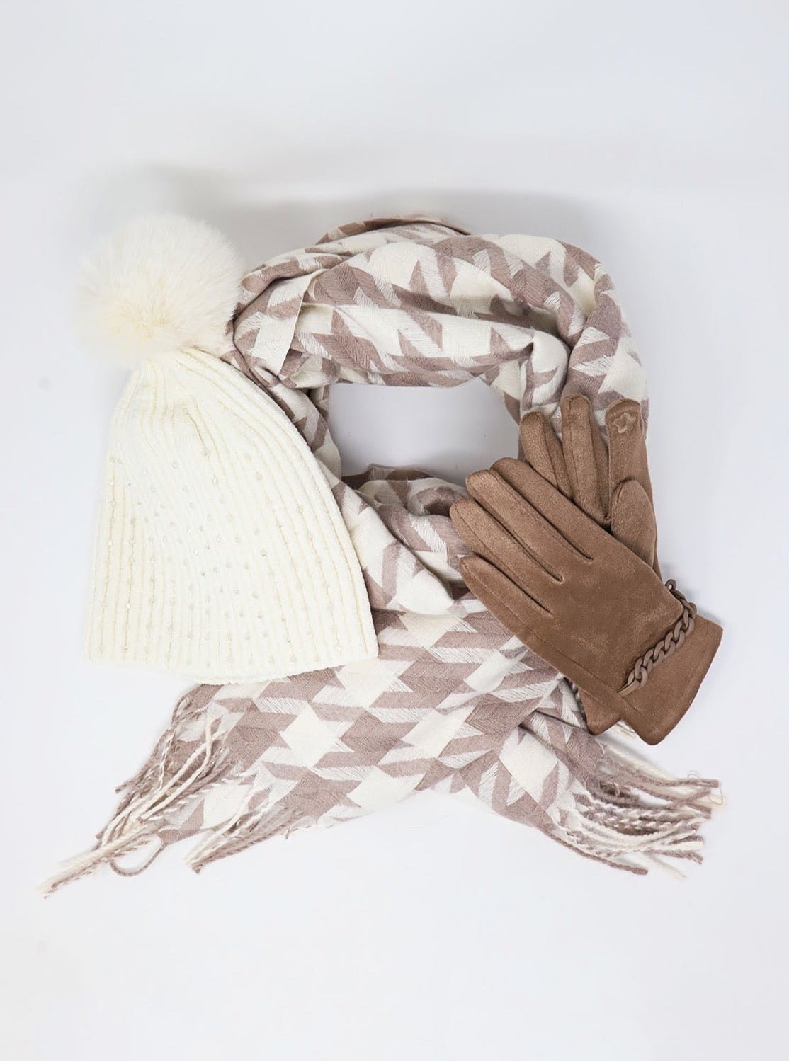 Holiday Houndstooth Winter Accessory Gift Set