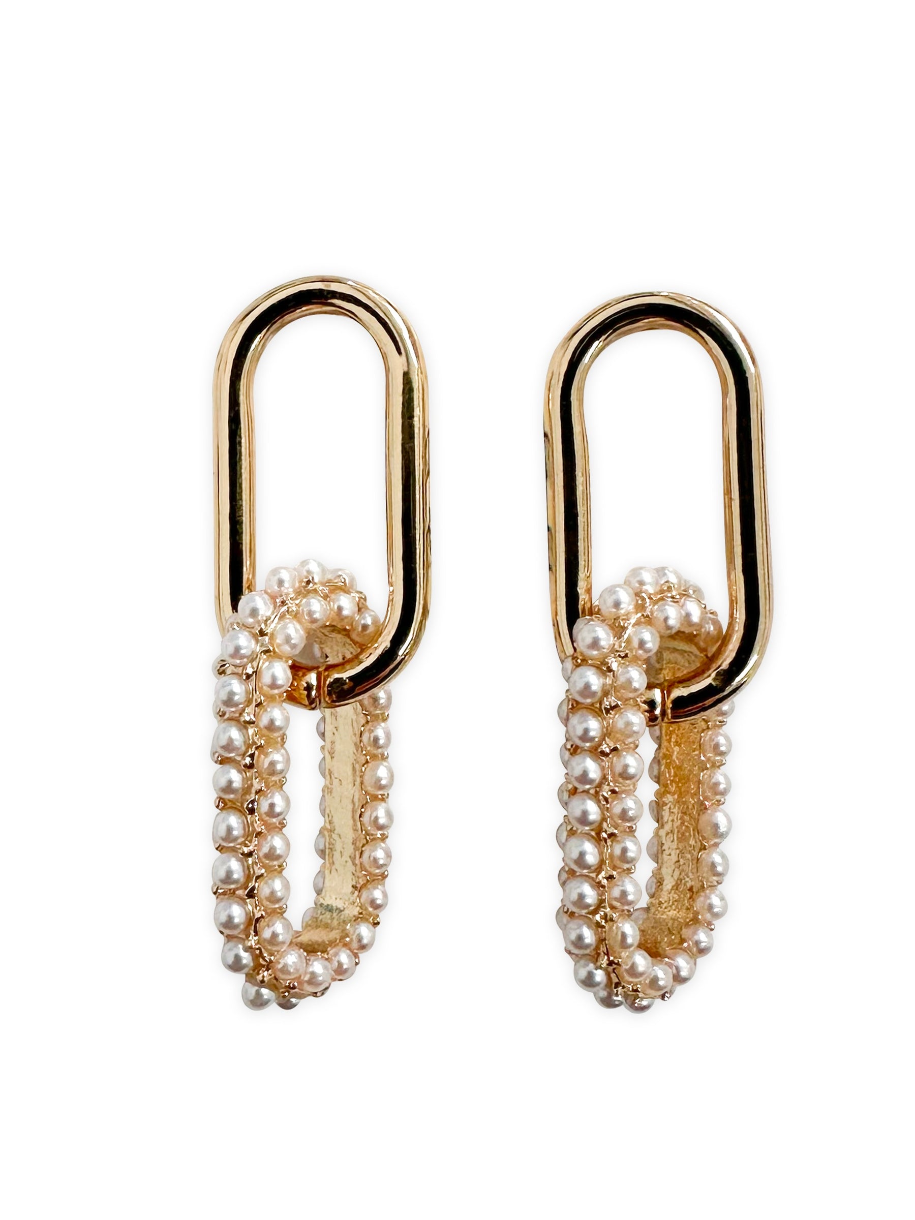 Demure Pearl Link Earrings