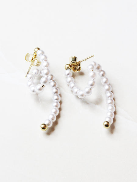 Cursive Pearl Earrings