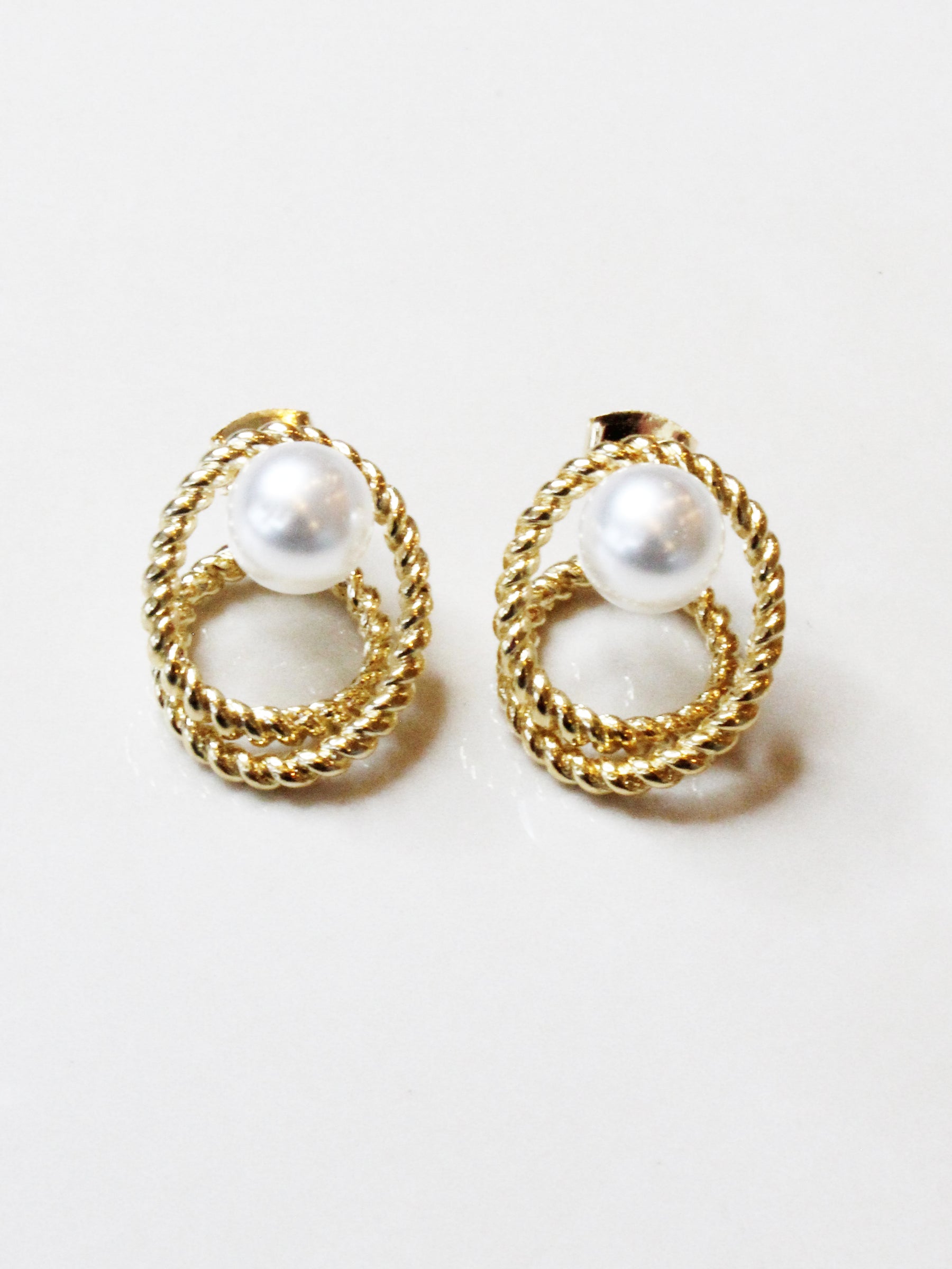 Pearl Cable Rope Earrings