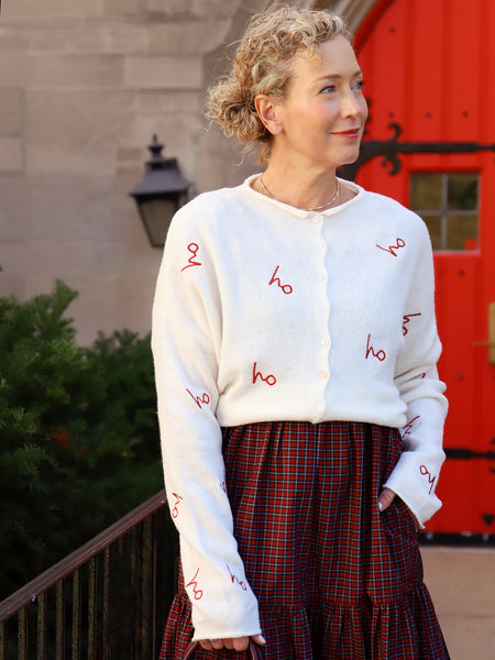 Ho Ho Ho Embroidered Piper Cardigan