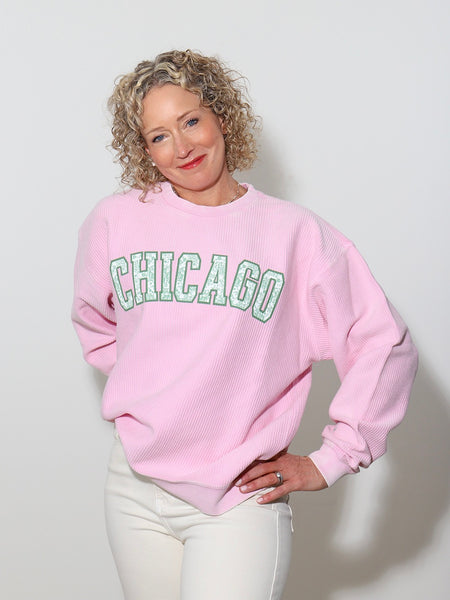 Chicago Shamrock Toile Corded Crew Sweatshirt