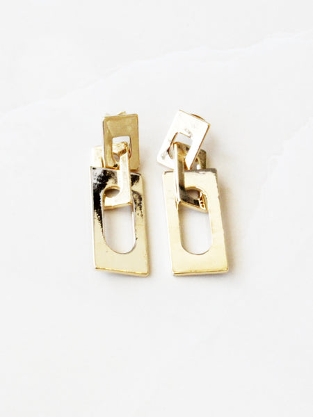 Rectangle Link Earrings