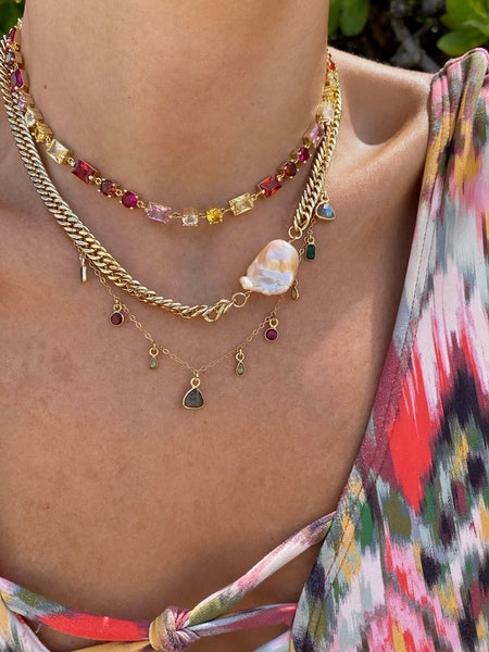 Native Gem Bling Pearl Necklace
