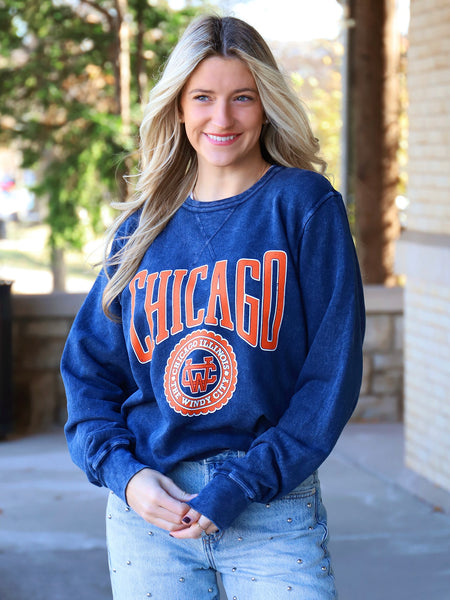 Chicago Collegiate Mineral Wash Crewneck Sweatshirt