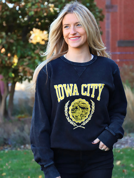 Iowa City Collegiate Mineral Wash Crewneck Sweatshirt