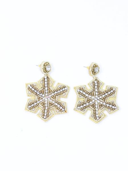 Beaded Snowflake Earrings