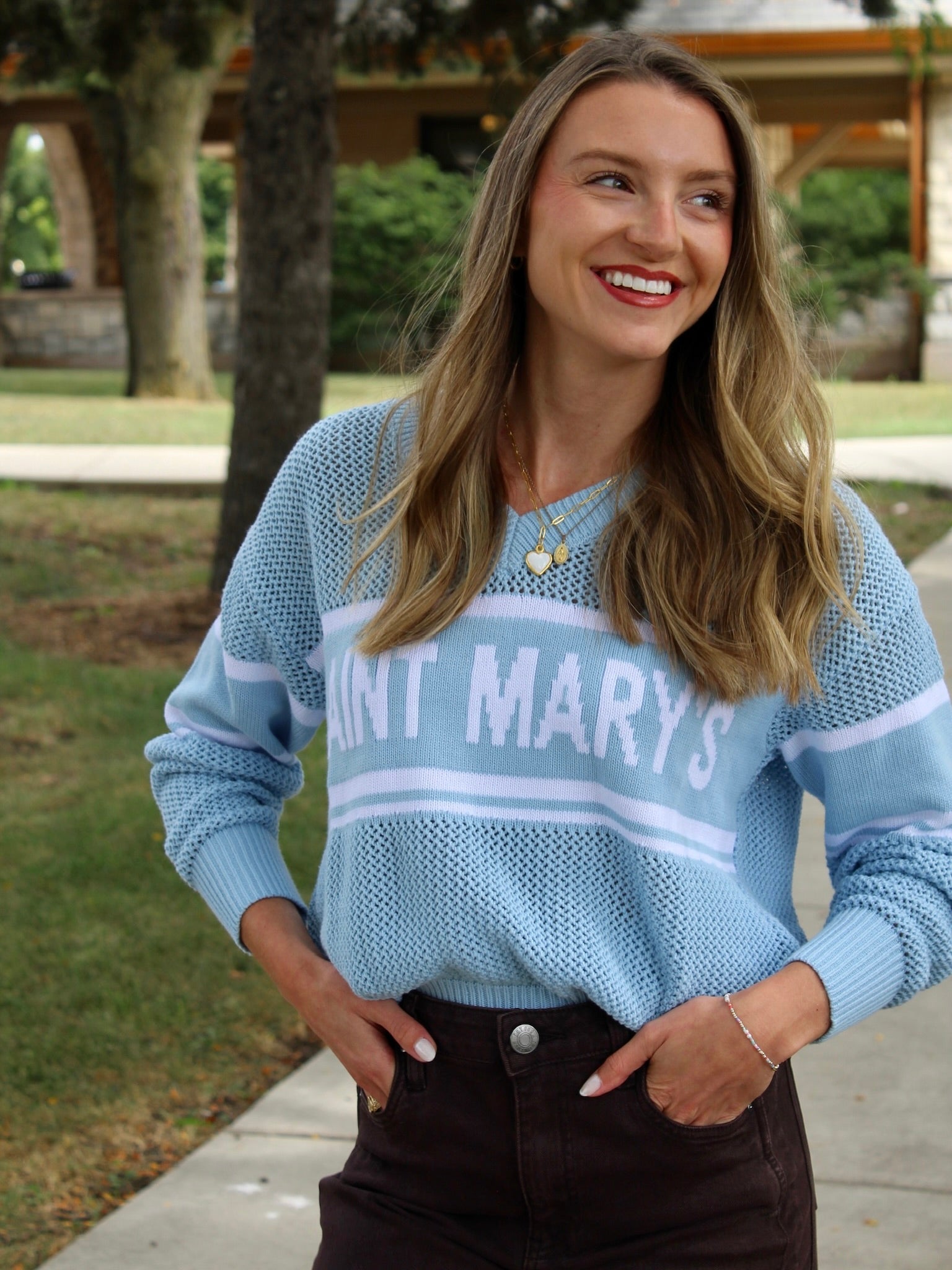 * PRE-ORDER * Saint Mary's Crochet Open Knit Sweater