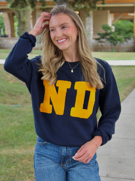 Custom Rudy ND Chenille Crewneck Sweater