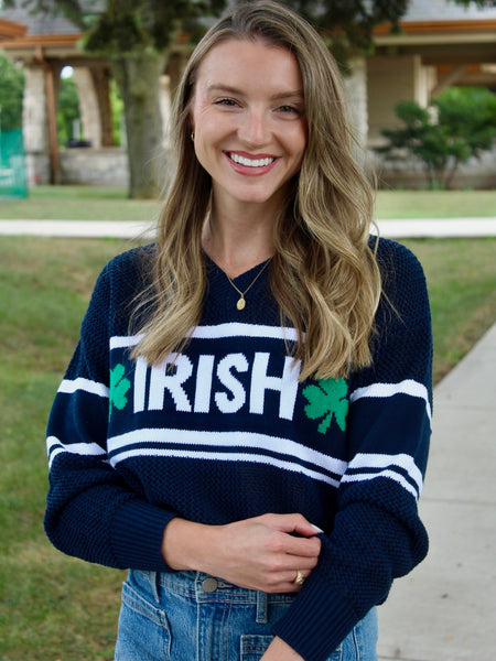 Irish Shamrock Crochet Open Knit Sweater